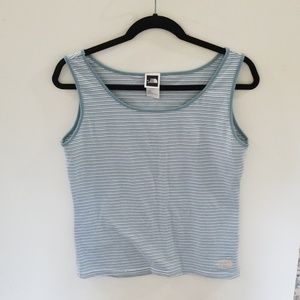 North Face blue/white striped tank